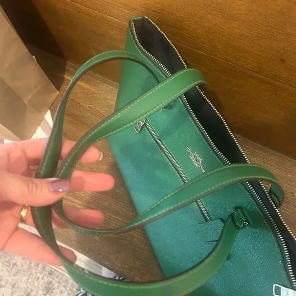 Coach Vibrant Green Leather Tote - Picture 7 of 16
